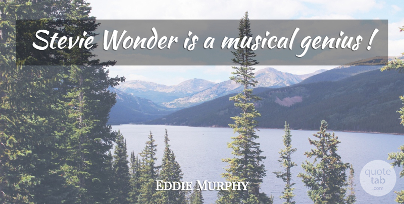 Eddie Murphy Quote About Musical Genius, Musical, Genius: Stevie Wonder Is A Musical...
