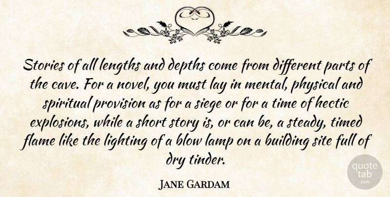 Jane Gardam Quote About Blow, Building, Depths, Dry, Flame: Stories Of All Lengths And...