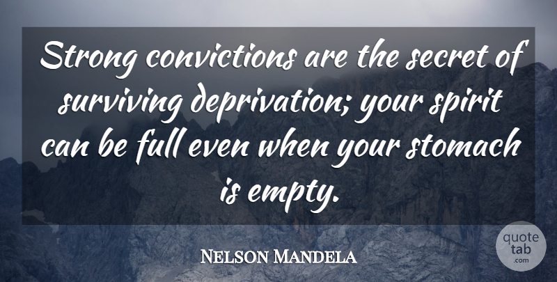 Nelson Mandela Quote About Strong, Secret, Spirit: Strong Convictions Are The Secret...