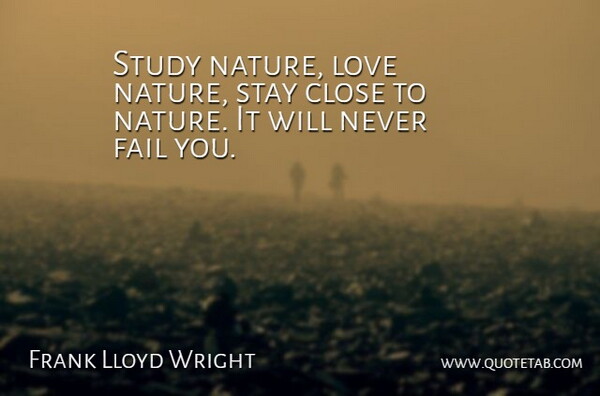 Frank Lloyd Wright Quote About Inspirational, Life, Stay Strong: Study Nature Love Nature Stay...