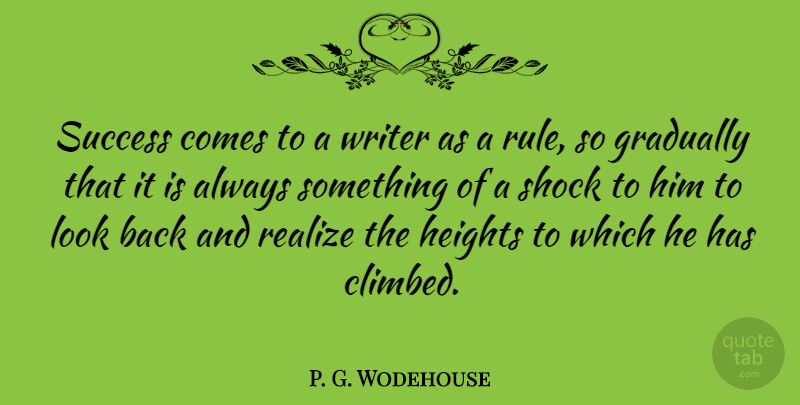 P. G. Wodehouse Quote About Congratulations, Writing, Winning: Success Comes To A Writer...