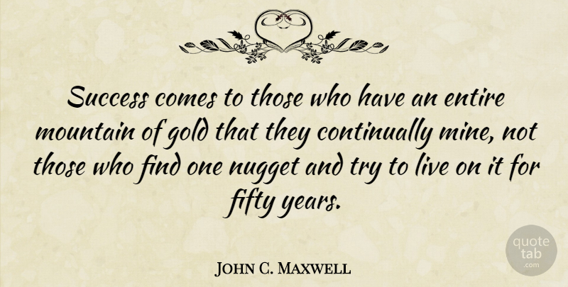 John C. Maxwell Quote About Leadership, Years, Trying: Success Comes To Those Who...