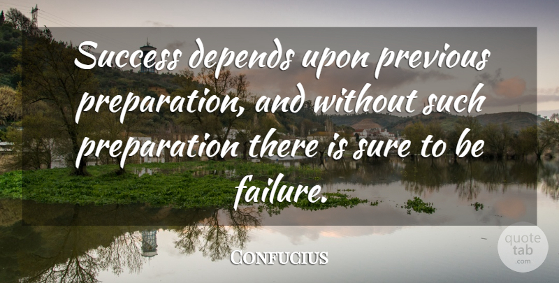 Confucius Quote About Success, Congratulations, Failure: Success Depends Upon Previous Preparation...