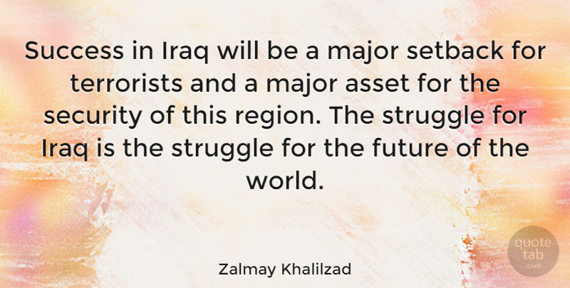 Zalmay Khalilzad Quote About Struggle, Iraq, World: Success In Iraq Will Be...