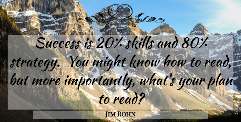 Jim Rohn Quote About Skills, Might, Strategy: Success Is 20 Skills And...