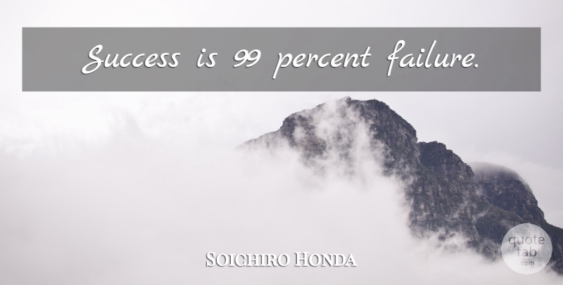 Soichiro Honda Quote About Failure, Percent: Success Is 99 Percent Failure...