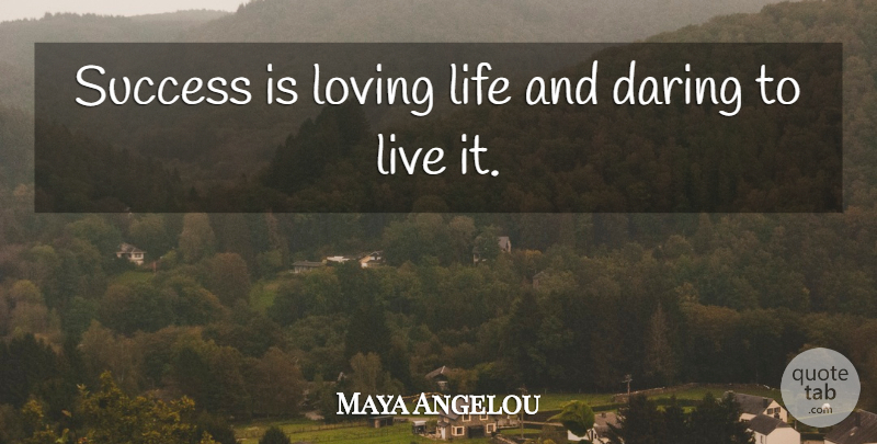 Maya Angelou Quote About Life, Success, Loving Life: Success Is Loving Life And...