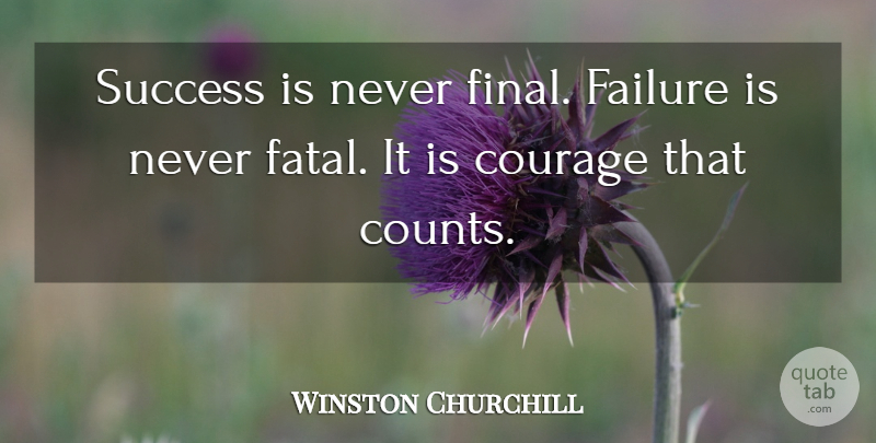 Winston Churchill Quote About Courage, Failure, Inspirational, Success: Success Is Never Final Failure...
