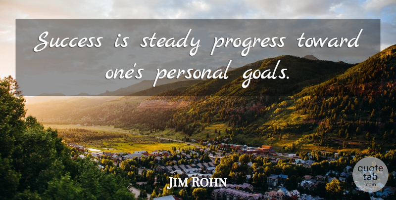Jim Rohn Quote About Inspirational, Success, Congratulations: Success Is Steady Progress Toward...