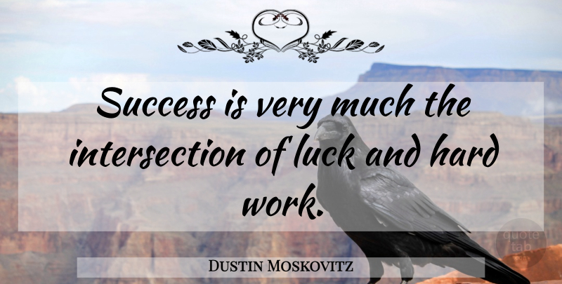 Dustin Moskovitz Quote About Business, Hard Work, Luck: Success Is Very Much The...