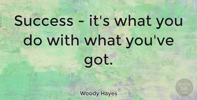 Woody Hayes Quote About American Coach, Success: Success Its What You Do...