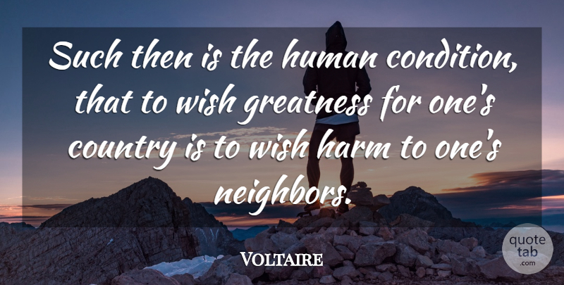 Voltaire Quote About Country, War, Greatness: Such Then Is The Human...