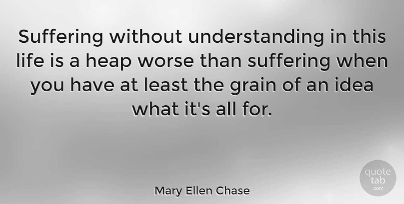 Mary Ellen Chase Quote About Ideas, Understanding, Suffering: Suffering Without Understanding In This...