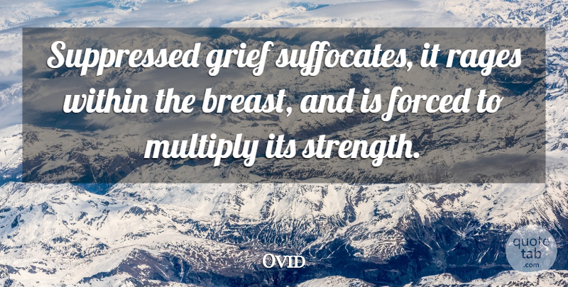 Ovid Quote About Grief, Grieving, Rage: Suppressed Grief Suffocates It Rages...