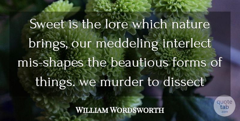 William Wordsworth Quote About Sweet, Nature, Shapes: Sweet Is The Lore Which...