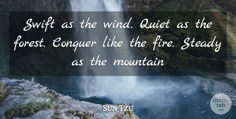 Sun Tzu Quote About Art, War, Wind: Swift As The Wind Quiet...