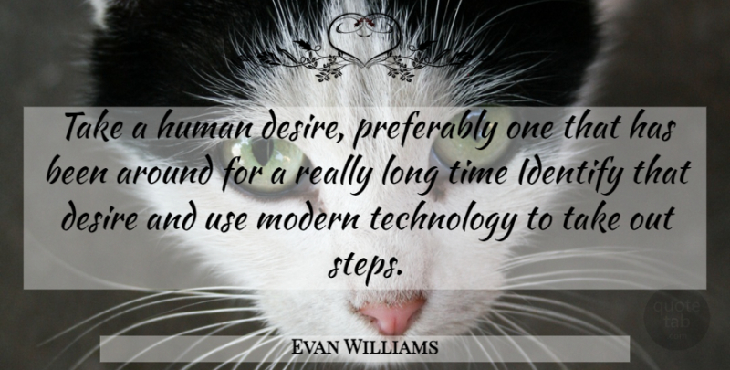 Evan Williams Quote About Technology, Long, Desire: Take A Human Desire Preferably...