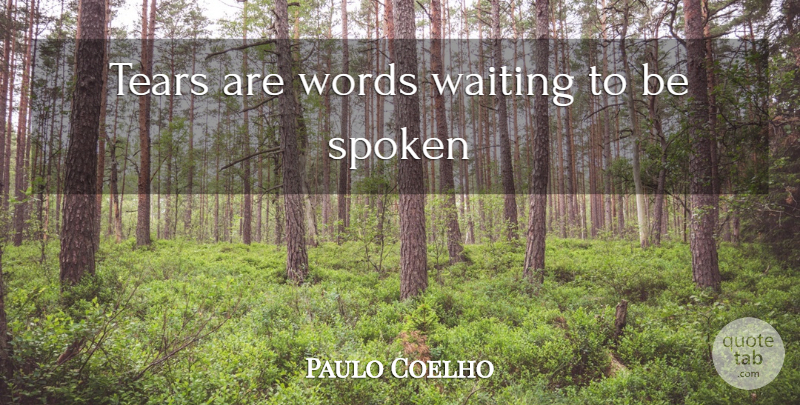 Paulo Coelho Quote About Waiting, Tears: Tears Are Words Waiting To...
