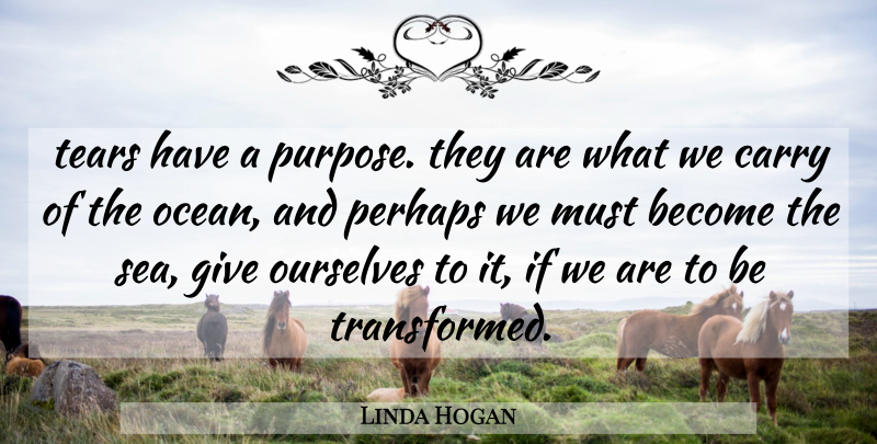 Linda Hogan Quote About Ocean, Sea, Giving: Tears Have A Purpose They...