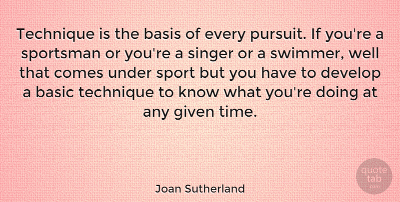 Joan Sutherland Quote About Australian Musician, Basic, Basis, Develop, Given: Technique Is The Basis Of...