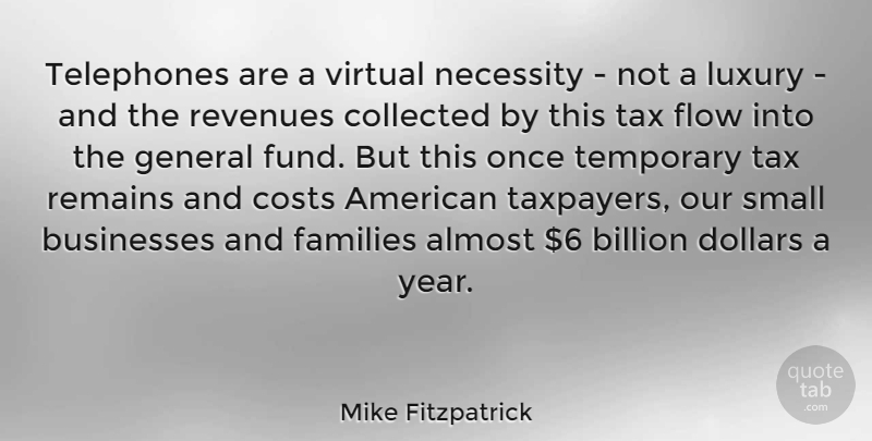 Mike Fitzpatrick Quote About Years, Luxury, Cost: Telephones Are A Virtual Necessity...