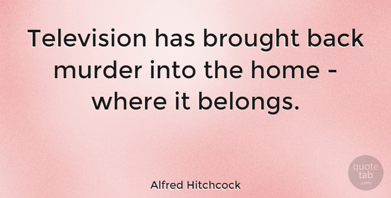 Alfred Hitchcock Quote About Funny, Witty, Smart: Television Has Brought Back Murder...