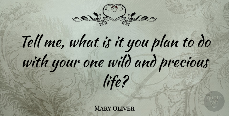 Mary Oliver Quote About Inspirational, Life, Teacher: Tell Me What Is It...