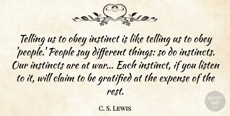 C. S. Lewis Quote About Wisdom, War, People: Telling Us To Obey Instinct...