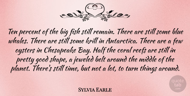 Sylvia Earle Quote About Blue, Oysters, Whales: Ten Percent Of The Big...
