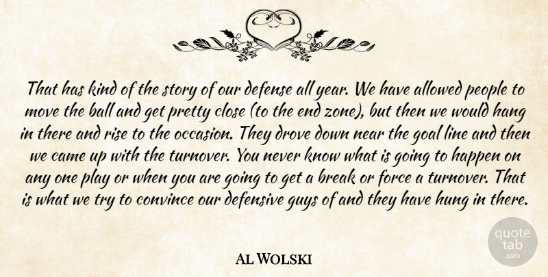 Al Wolski Quote About Allowed, Ball, Break, Came, Close: That Has Kind Of The...