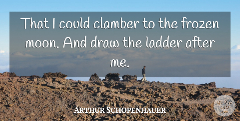 Arthur Schopenhauer Quote About Moon, Frozen, Ladders: That I Could Clamber To...