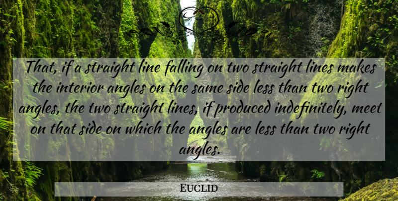 Euclid Quote About Fall, Science, Two: That If A Straight Line...