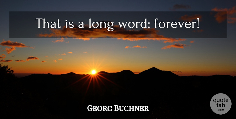 Georg Buchner Quote About Long, Forever, Long Words: That Is A Long Word...