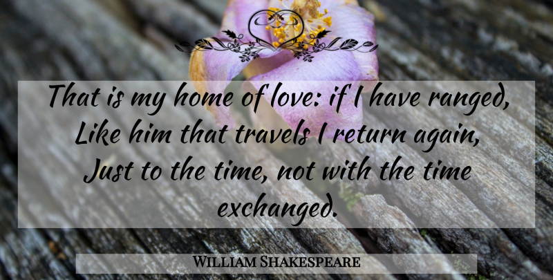 William Shakespeare Quote About Home, Return, Ifs: That Is My Home Of...