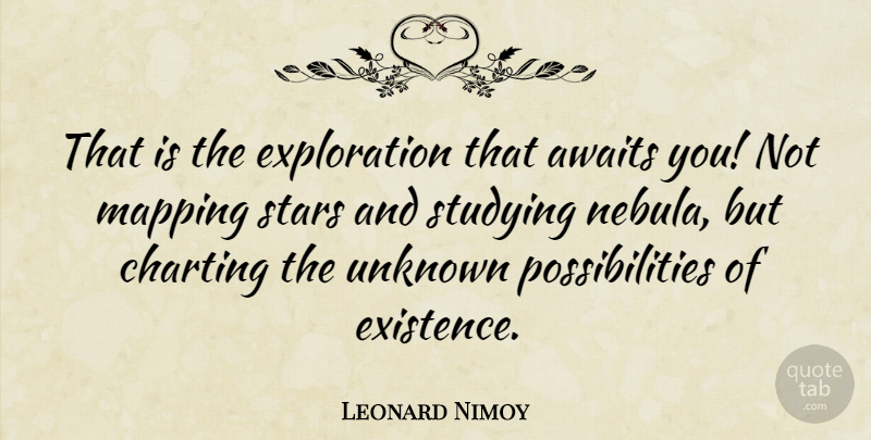 Leonard Nimoy Quote About Inspirational, Stars, Nebula: That Is The Exploration That...