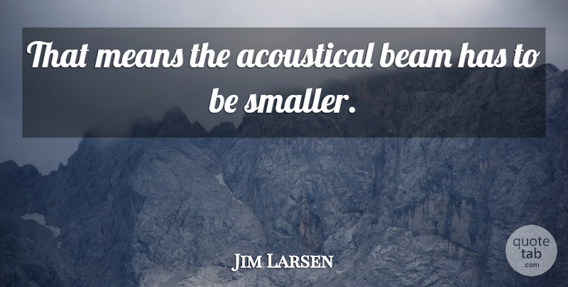 Jim Larsen Quote About Beam, Means: That Means The Acoustical Beam...