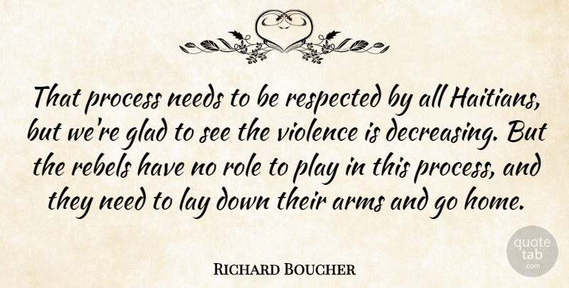 Richard Boucher Quote About Arms, Glad, Lay, Needs, Process: That Process Needs To Be...