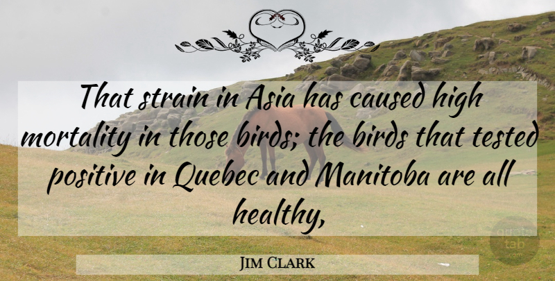 Jim Clark Quote About Asia, Birds, Caused, High, Mortality: That Strain In Asia Has...