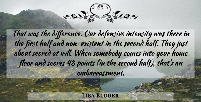 Lisa Bluder Quote About Defensive, Floor, Half, Home, Intensity: That Was The Difference Our...