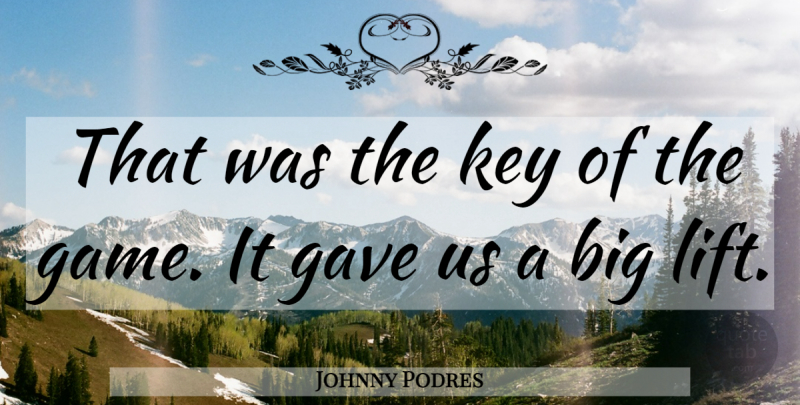 Johnny Podres Quote About Gave, Key: That Was The Key Of...