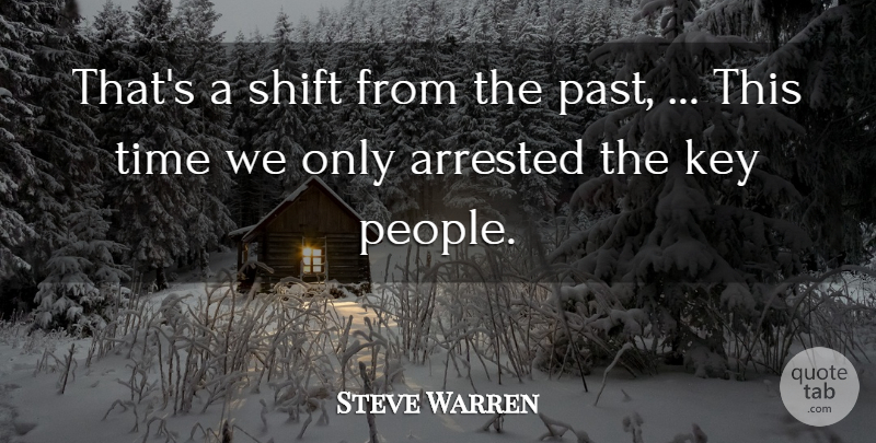 Steve Warren Quote About Arrested, Key, Shift, Time: Thats A Shift From The...
