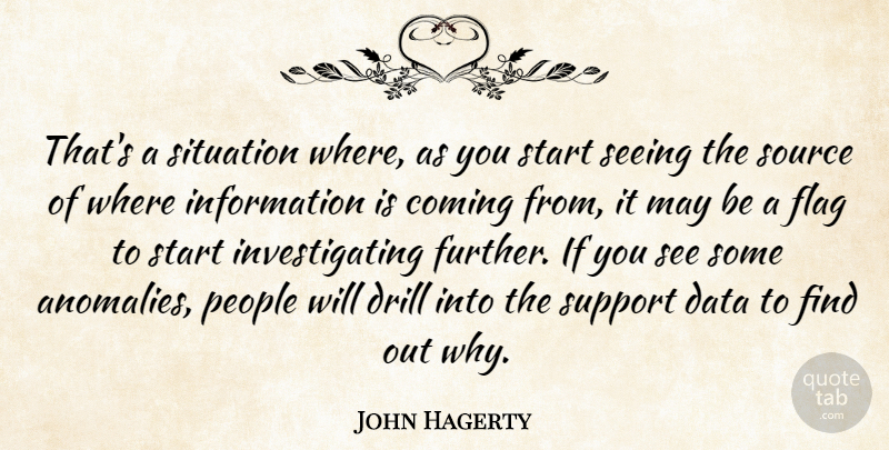 John Hagerty Quote About Coming, Data, Drill, Flag, Information: Thats A Situation Where As...