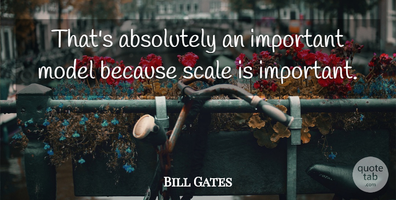 Bill Gates Quote About Absolutely, Model, Scale: Thats Absolutely An Important Model...