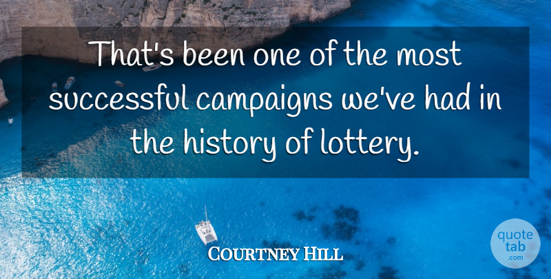 Courtney Hill Quote About Campaigns, History, Scholars And Scholarship, Successful: Thats Been One Of The...