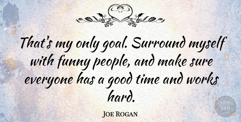 Joe Rogan Quote About Funny, Hard Work, Goal: Thats My Only Goal Surround...