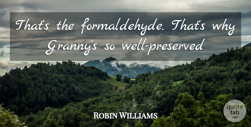 Robin Williams Quote About Inspiration, Granny, Wells: Thats The Formaldehyde Thats Why...