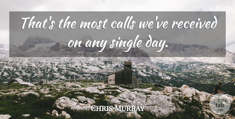 Chris Murray Quote About Calls, Received, Single: Thats The Most Calls Weve...