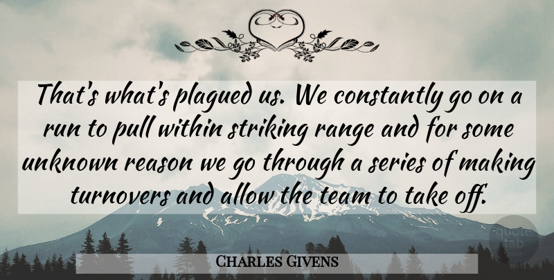 Charles Givens Quote About Allow, Constantly, Pull, Range, Reason: Thats Whats Plagued Us We...