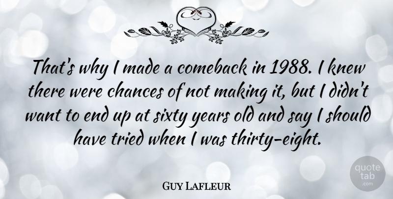 Guy Lafleur Quote About Eight, Should Have, Years: Thats Why I Made A...
