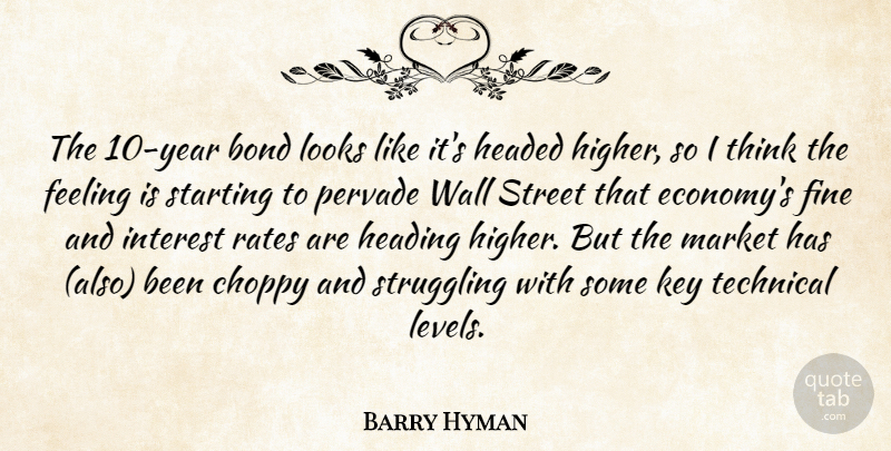 Barry Hyman Quote About Bond, Feeling, Fine, Headed, Heading: The 10 Year Bond Looks...